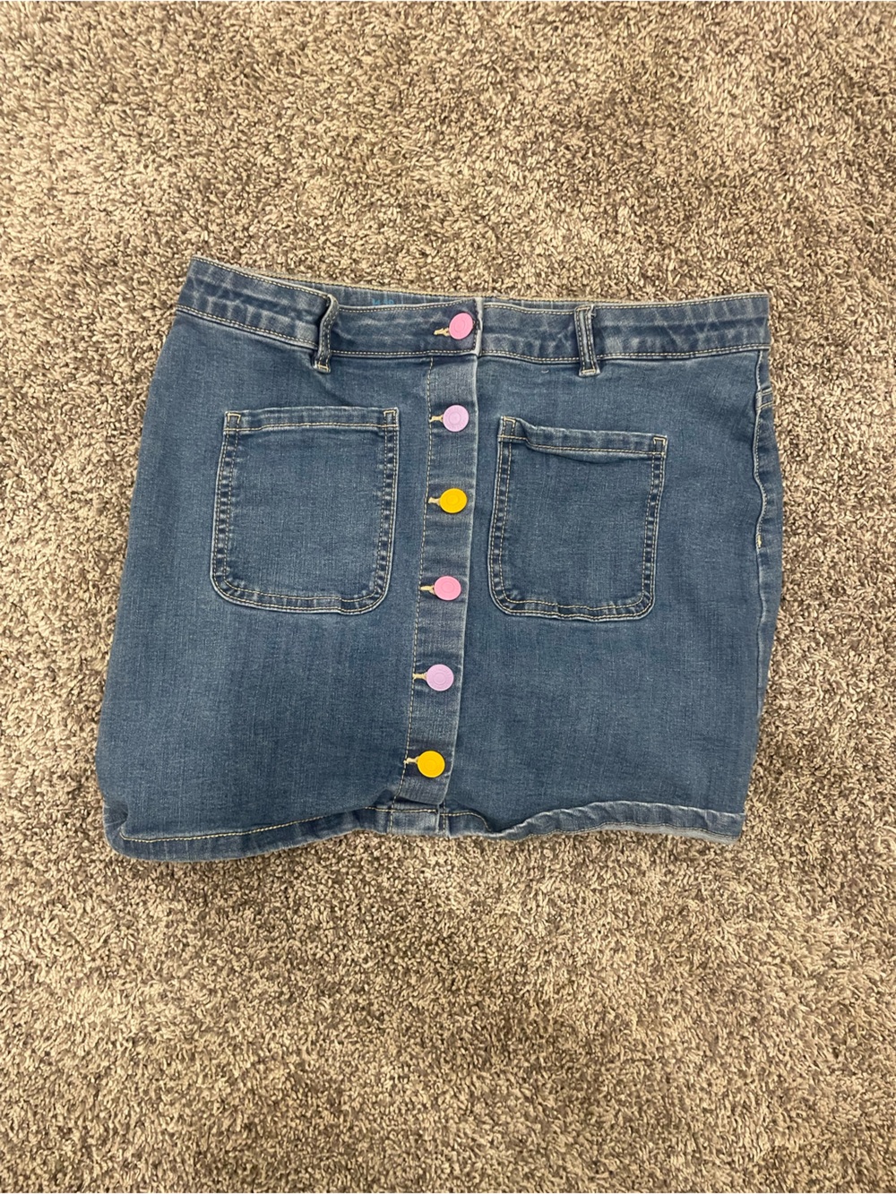 Colourful denim skirt